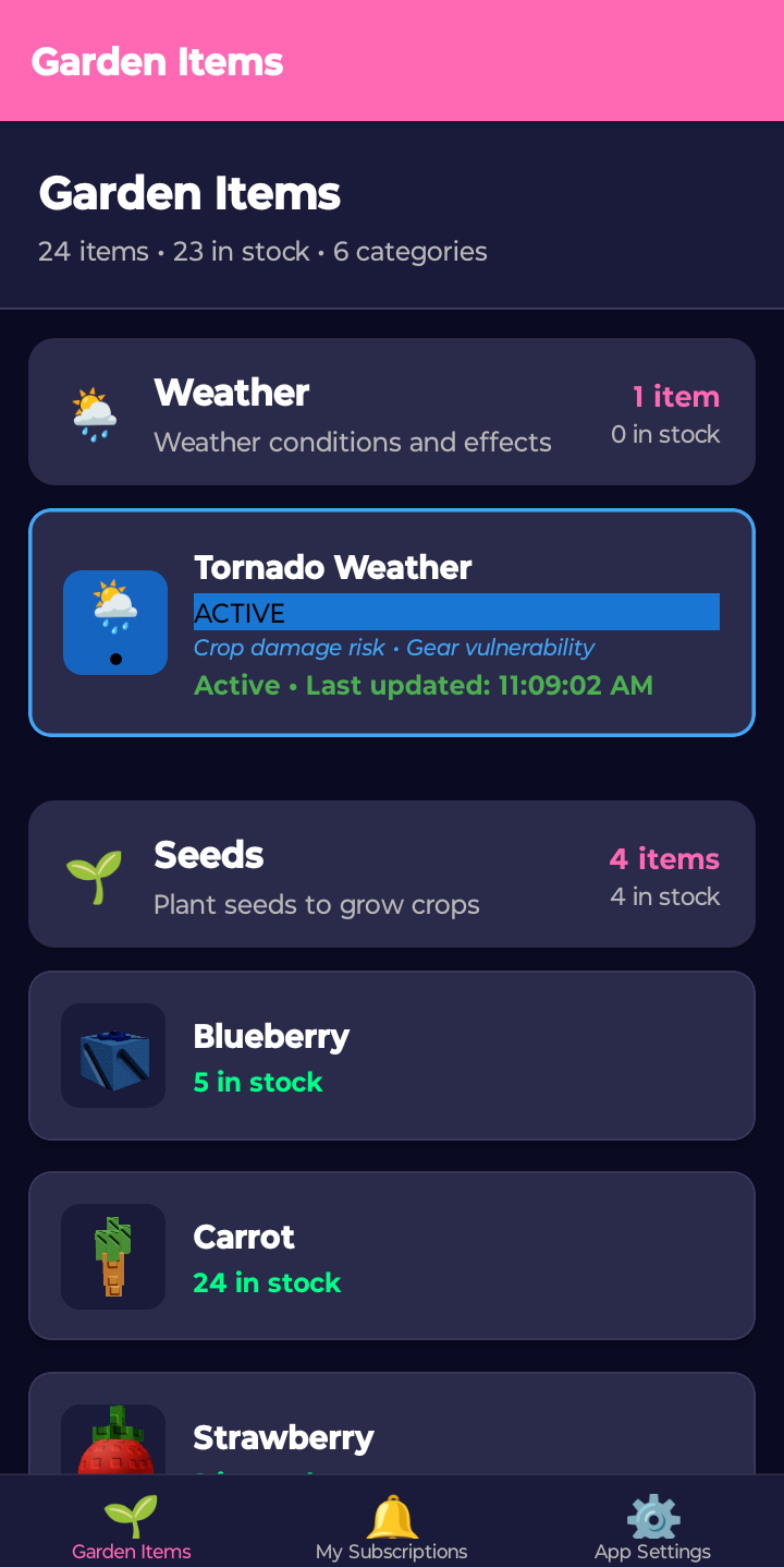 GAG Restock App Preview
